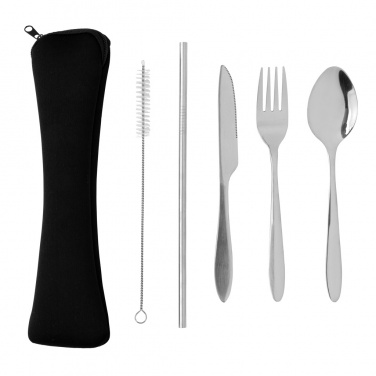 Logo trade promotional item photo of: 4 PCS stainless steel re-usable cutlery set