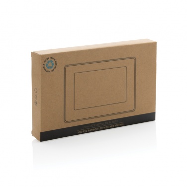 Logo trade promotional product photo of: Utah RCS recycled plastic and bamboo LED clock