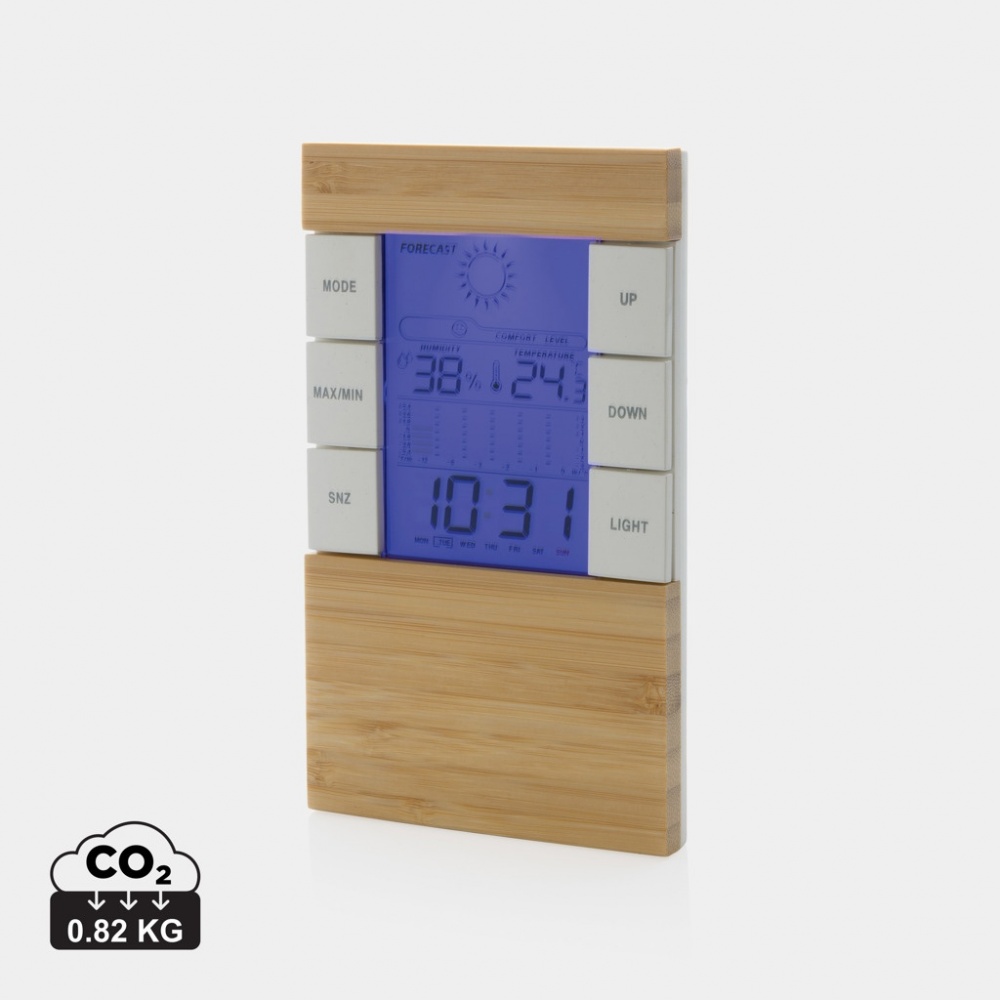Logotrade promotional gift image of: Utah RCS rplastic and bamboo weather station