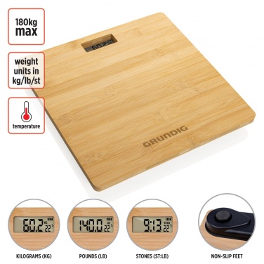 Logo trade promotional merchandise picture of: Grundig Bamboo Digital Body Scale