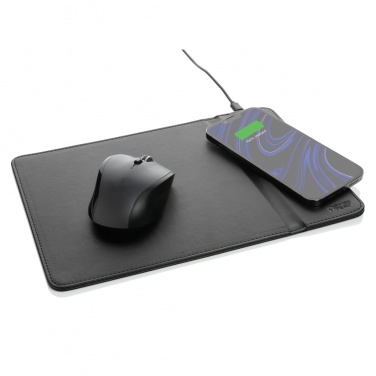 Logotrade promotional merchandise image of: Swiss Peak RCS recycled PU 10W wireless charging mousepad
