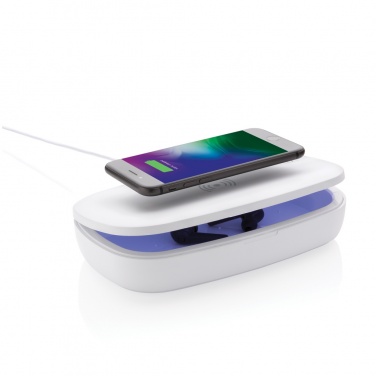 Logo trade business gifts image of: UV-C steriliser box with 5W wireless charger