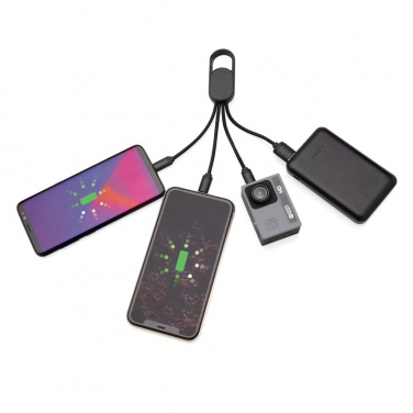 Logotrade promotional giveaways photo of: 4-in-1 cable with carabiner clip