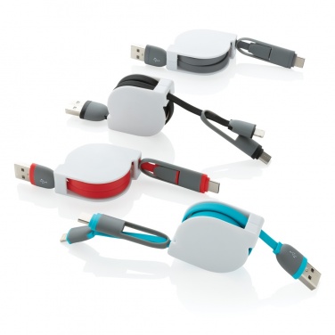 Logo trade promotional merchandise photo of: 3-in-1 retractable cable