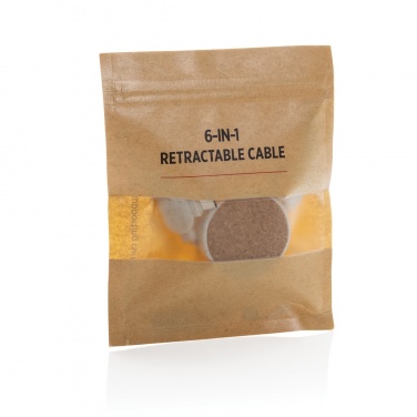 Logotrade advertising products photo of: Cork and Wheat 6-in-1 retractable cable