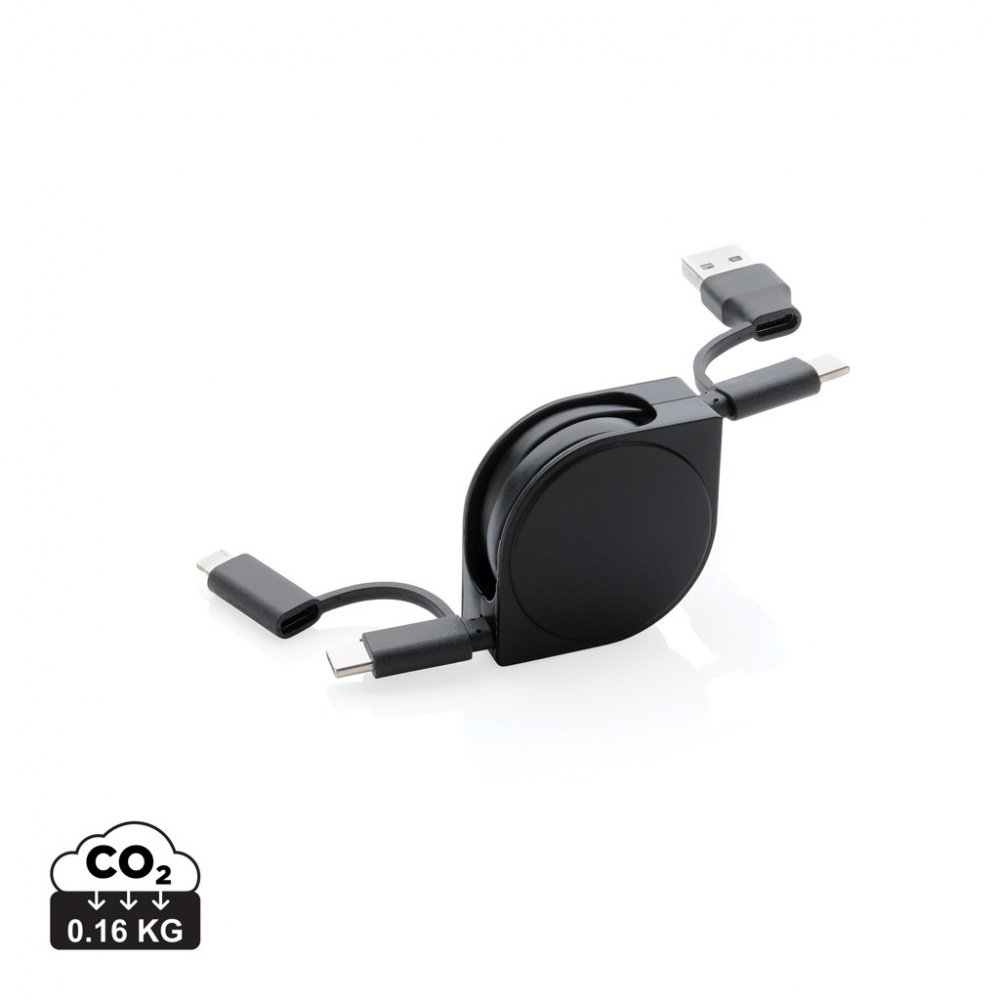 Logotrade promotional gift picture of: RCS standard recycled plastic and TPE 6-in-1 cable