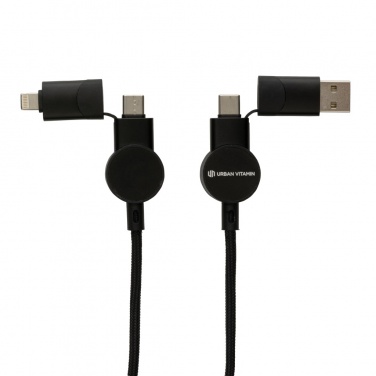 Logo trade promotional gift photo of: Oakland RCS recycled plastic 6-in-1 fast charging 45W cable