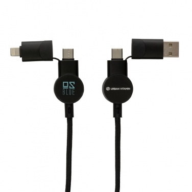 Logo trade promotional product photo of: Oakland RCS recycled plastic 6-in-1 fast charging 45W cable