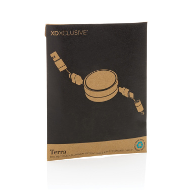 Logotrade business gift image of: Terra RCS recycled aluminium retractable 6 in 1 cable