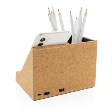 Logotrade advertising product image of: Cork pen holder and 5W wireless charger