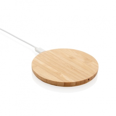 Logotrade corporate gifts photo of: Bamboo 5W round wireless charger