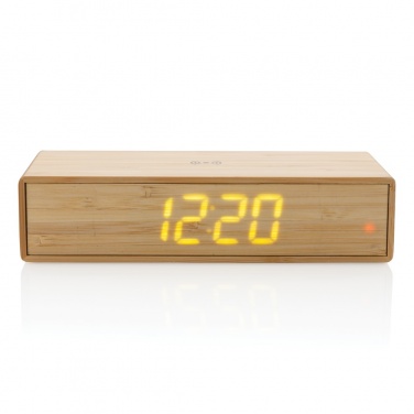 Logo trade promotional items picture of: Bamboo alarm clock with 5W wireless charger
