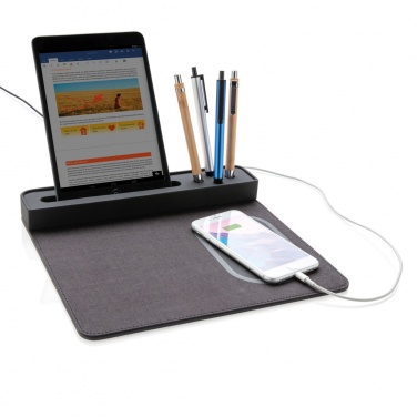Logo trade corporate gifts image of: Air mousepad with 5W wireless charging and USB