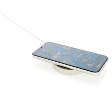 Logo trade advertising products picture of: Wheat Straw 5W round wireless charging pad