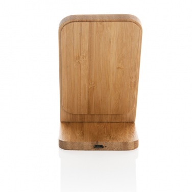 Logo trade promotional items image of: Bamboo 5W wireless charging stand