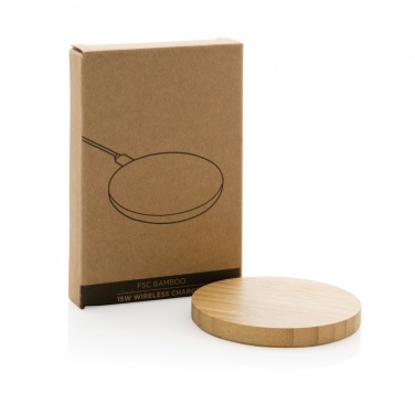 Logotrade promotional item picture of: Bamboo 15W wireless charger