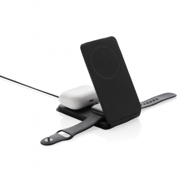 Logo trade promotional giveaway photo of: Swiss Peak RCS rPU 15W  3-in-1 magnetic wireless charger
