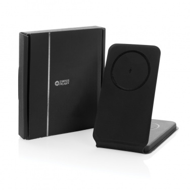 Logo trade corporate gifts image of: Swiss Peak RCS rPU 15W  3-in-1 magnetic wireless charger