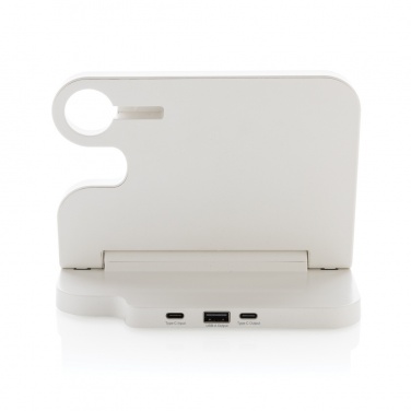 Logo trade corporate gift photo of: Joltz RCS recycled plastic dual 15W charger with iWatch slot