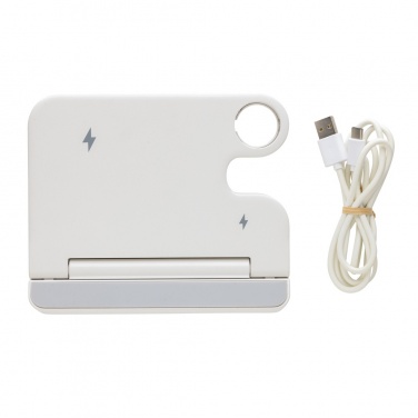 Logotrade promotional item image of: Joltz RCS recycled plastic dual 15W charger with iWatch slot
