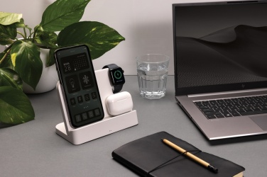 Logotrade advertising product image of: Joltz RCS recycled plastic dual 15W charger with iWatch slot