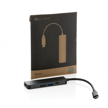 Logo trade promotional giveaways picture of: Terra RCS recycled aluminum hub with HDMI input