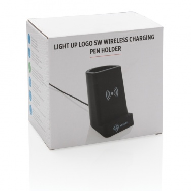 Logotrade corporate gift image of: Light up logo 5W wireless charging pen holder