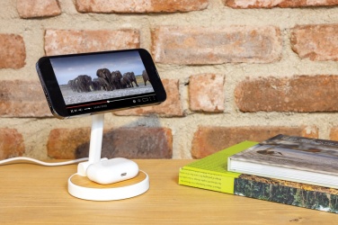 Logo trade promotional items picture of: Ontario RCS rplastic 15W magnetic charging 2 in 1 stand