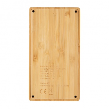 Logo trade promotional products image of: Bamboo 4.000 mAh wireless 5W Powerbank
