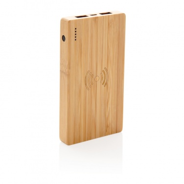 Logotrade promotional products photo of: Bamboo 4.000 mAh wireless 5W Powerbank