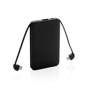 Logotrade corporate gift picture of: 5.000 mAh Pocket Powerbank with integrated cables