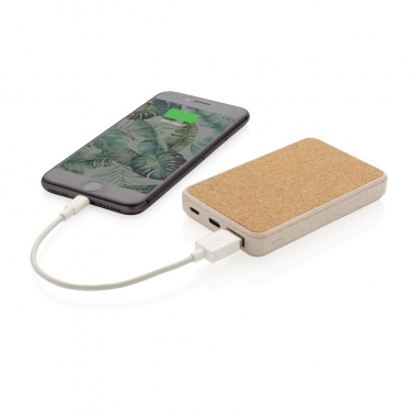 Logotrade promotional merchandise image of: Cork and Wheat 5.000 mAh pocket powerbank