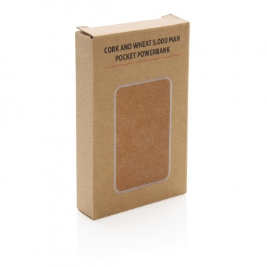Logotrade advertising product picture of: Cork and Wheat 5.000 mAh pocket powerbank