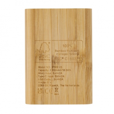 Logotrade corporate gift image of: Bamboo 5.000 mAh powerbank