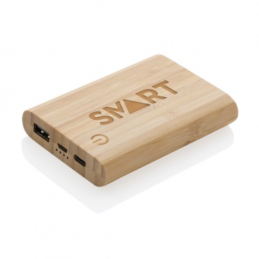 Logo trade promotional giveaway photo of: Bamboo 5.000 mAh powerbank