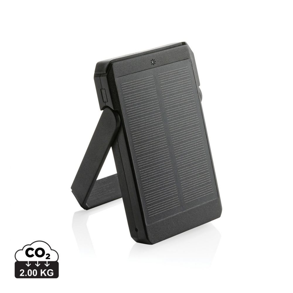 Logo trade promotional items picture of: Skywave RCS rplastic solar powerbank 5000 mAh 10W wireless
