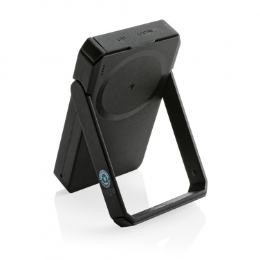 Logo trade corporate gifts image of: Skywave RCS rplastic solar powerbank 5000 mAh 10W wireless