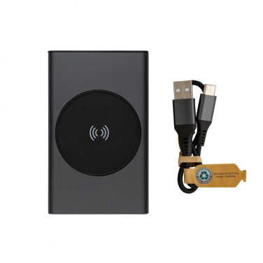 Logo trade promotional gift photo of: Terra RCS recycled aluminium 5000 mAh powerbank 5W wireless