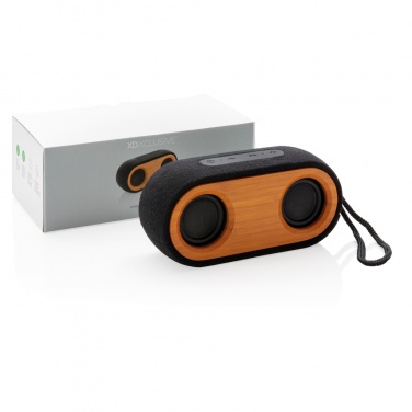Logo trade promotional gifts image of: Bamboo X double speaker