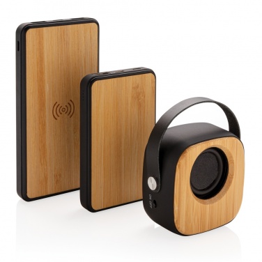 Logo trade promotional gifts image of: Bamboo 3W Wireless Fashion Speaker