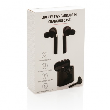 Logo trade promotional items picture of: Liberty wireless earbuds in charging case