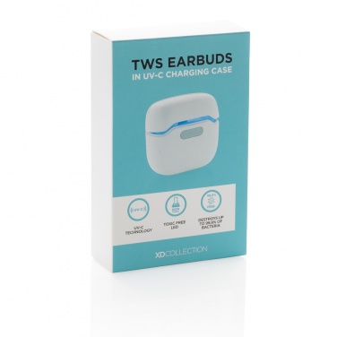 Logotrade promotional gift image of: TWS earbuds in UV-C sterilising charging case