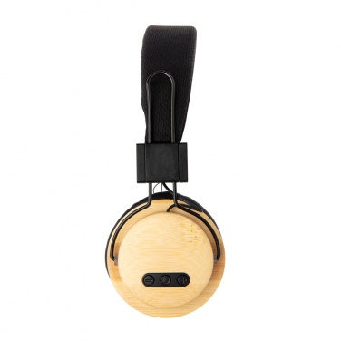 Logo trade business gifts image of: Bamboo wireless headphone