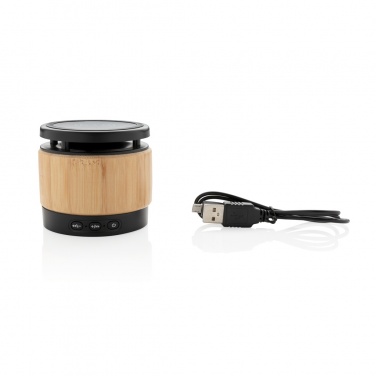 Logo trade promotional gift photo of: Bamboo wireless charger speaker