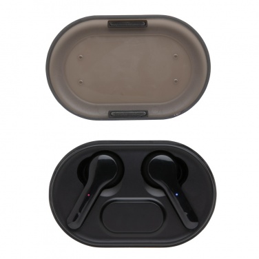 Logo trade promotional items picture of: Light up logo TWS earbuds in charging case