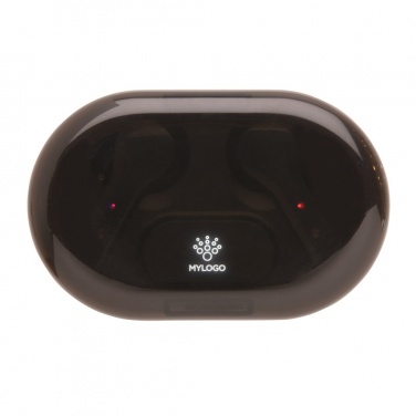 Logo trade promotional gift photo of: Light up logo TWS earbuds in charging case