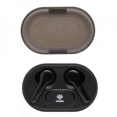 Logo trade promotional gifts picture of: Light up logo TWS earbuds in charging case