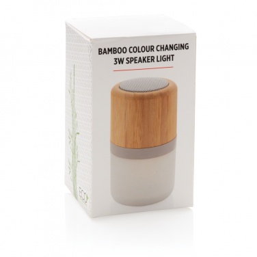 Logotrade promotional items photo of: Bamboo colour changing 3W speaker light