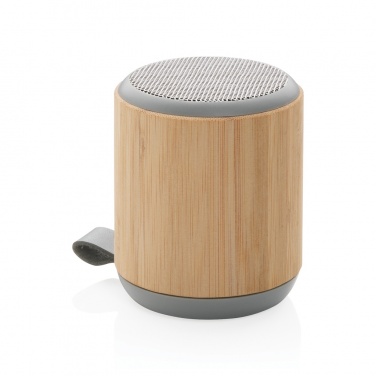 Logo trade promotional products picture of: Bamboo and fabric 3W wireless speaker
