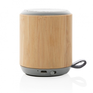Logotrade promotional giveaway image of: Bamboo and fabric 3W wireless speaker